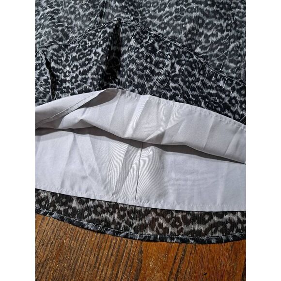 XXL Jaclyn Smith Black Grey Silver Metallic Lined Midi Skirt Rear Elastic Waist - Picture 3 of 5